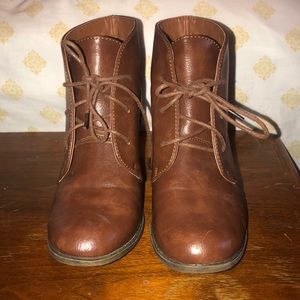 Sugar brand brown leather booties